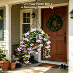 UV Protected Artificial Crepe Myrtle Hanging Basket with Coconut Liner for Outdoor Use