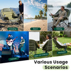 Heavy Duty Folding Camping Chair with Cup Holders and Side Pockets