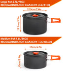 Lightweight Non-Stick Camping Cookware Kit with Stackable Pots Pans & Storage Bag