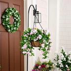 UV Protected Artificial Crepe Myrtle Hanging Basket with Coconut Liner for Outdoor Use