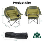 Heavy Duty Folding Camping Chair with Cup Holders and Side Pockets