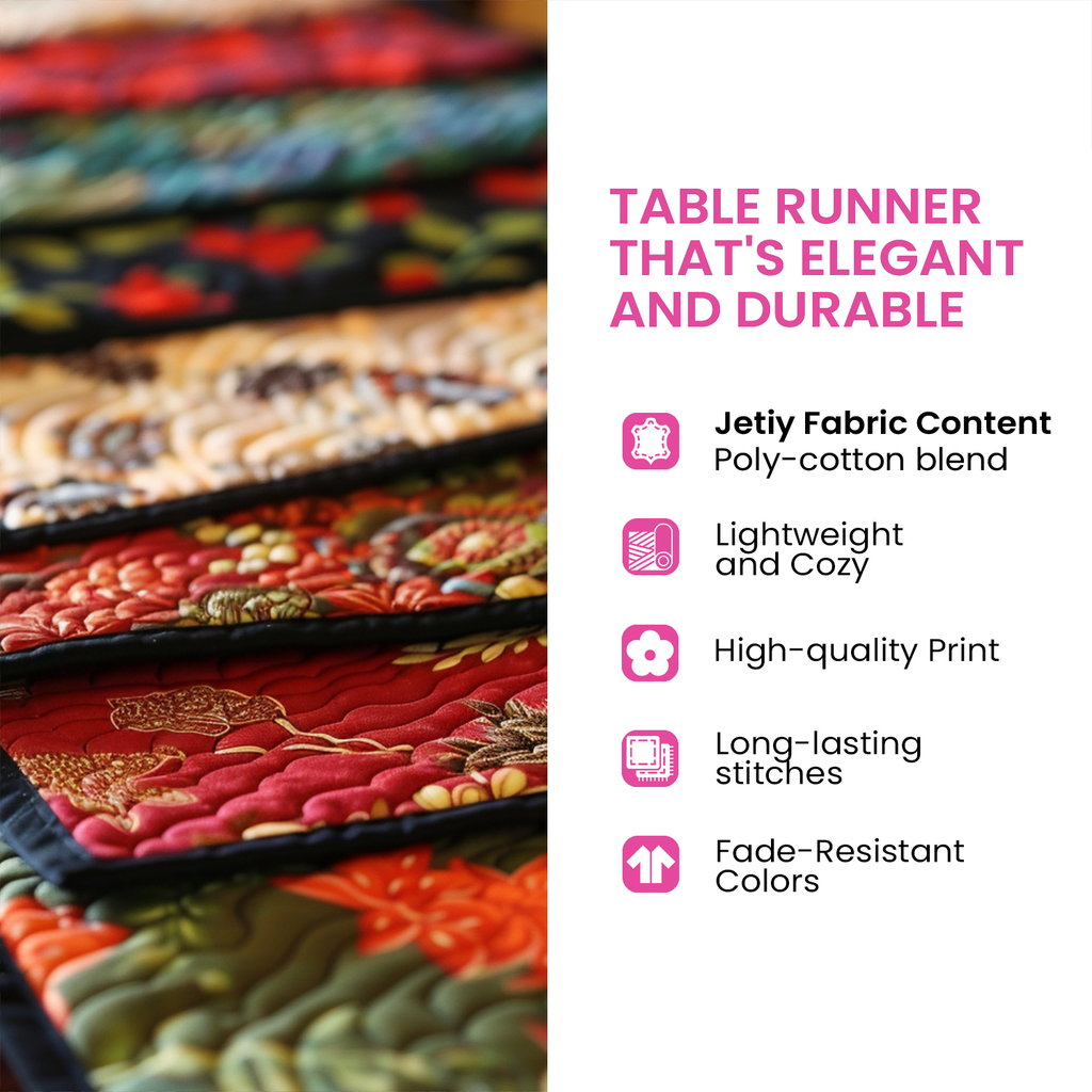 Rustic Bloom Quilted Table Runner NCU0NVH893