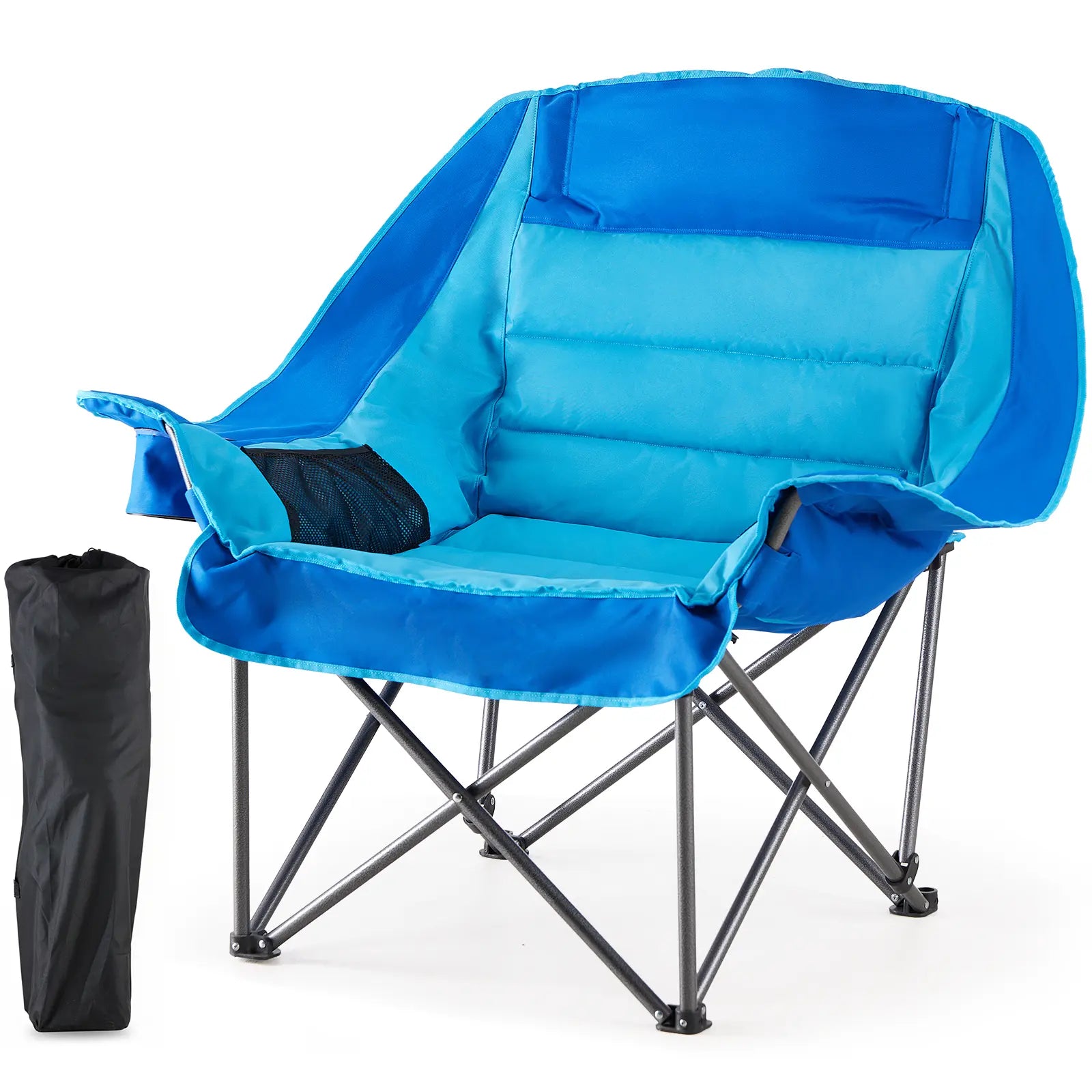 Heavy Duty Folding Camping Chair with Cup Holders and Side Pockets